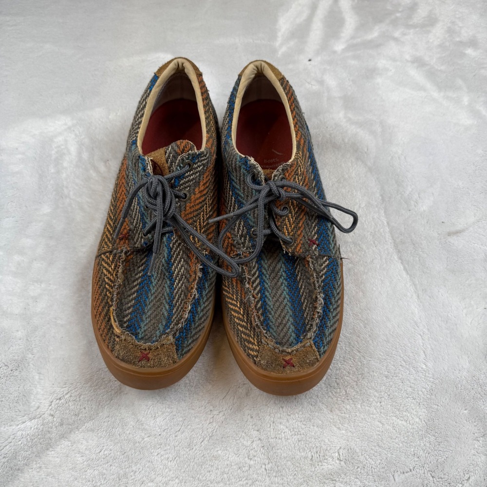 Twisted X Boots MHYC012 Men's Plaid Textile Lace Up‎ Casual Loafers Shoes 9.5M